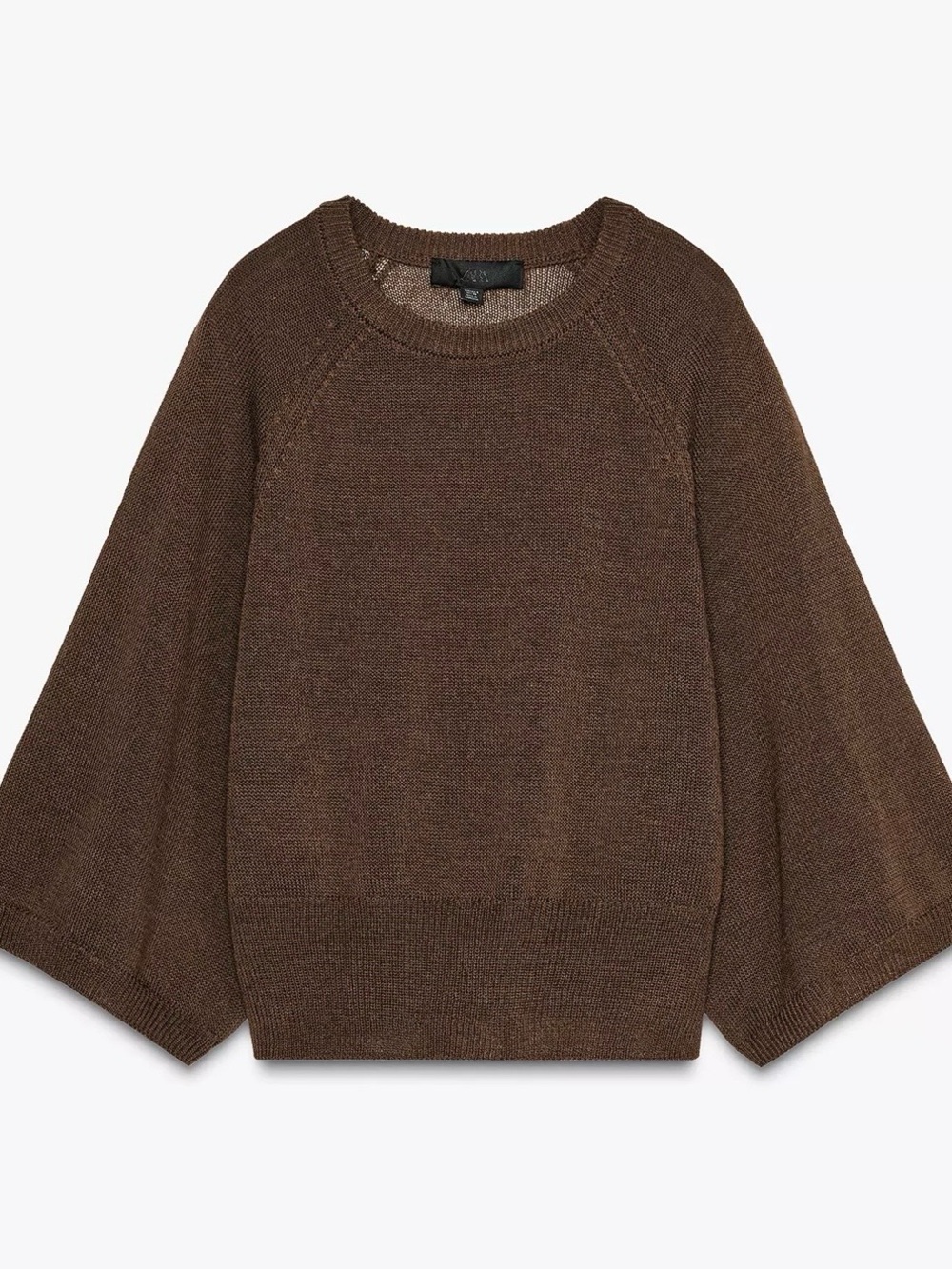 Zara Wide Sleeve Knit Sweater Brown